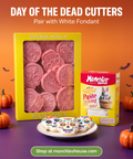 Day of the Dead cutters paired with White Fondant