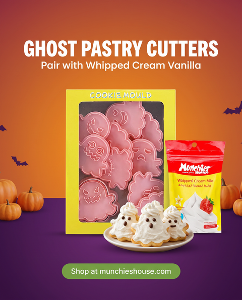 Ghost pastry cutters paired with Whipped Cream Vanilla