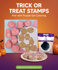 Trick or Treat stamps paired with Purple Gel Coloring