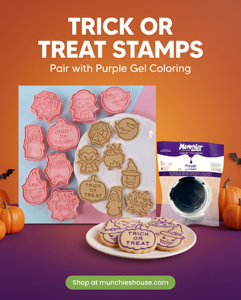Trick or Treat stamps paired with Purple Gel Coloring