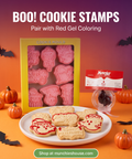 Boo cookie stamps paired with Red Gel Coloring