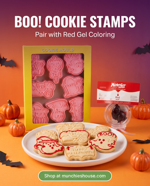Boo cookie stamps paired with Red Gel Coloring