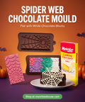 Spider web chocolate mould paired with White Chocolate Blocks