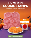 Pumpkin cookie stamps paired with Orange Gel Coloring