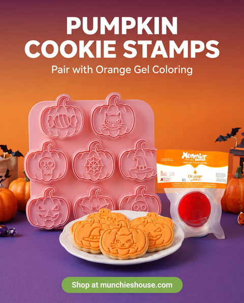 Pumpkin cookie stamps paired with Orange Gel Coloring