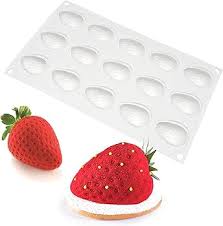 15-Hole Strawberry Silicone Mold – 3D Fruit Chocolate & Mousse Mold