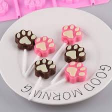 Lolli Silicone Mould Chocolate Mould Silicone Cute Cat Paw Mould Lollipop Mould Silicone 12 Holes for Chocolate Lollipop Making - MunchiesHouse