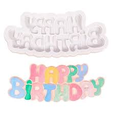 Happy Birthday Shape Silicone Mold for Sugar Craft