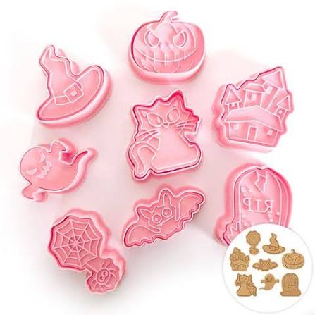 Halloween 3D Pressing Cookie Cutters – 8-Piece Set