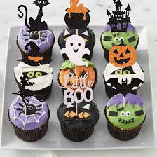 18-Piece Halloween Cupcake Toppers – Glitter Bat, Pumpkin, Ghost & Spooky Designs