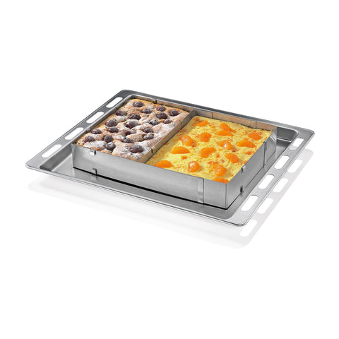 Smart-Planet Cake Mould Baking Frame Rectangular Adjustable Cake Ring Square Individual Stainless Steel for Baking Cake Mould Extendable Baking Mould - MunchiesHouse