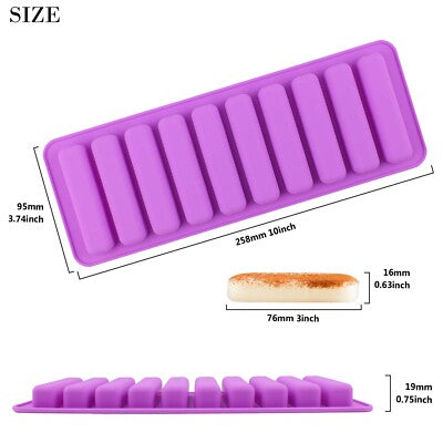Cereal Bars Baking Mould Silicone Mold with 10 Unique Cavities
